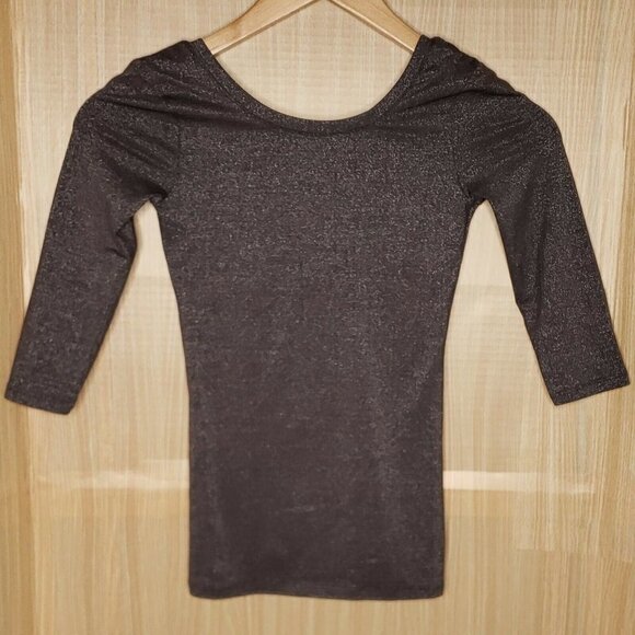 Frenchi Womens Silver Sparkle Scoop Back Stretchy - Picture 1 of 6